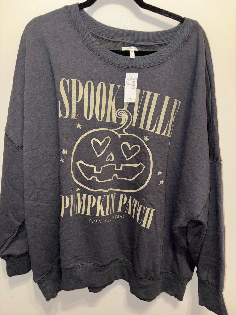 Maurices Gray Spookville Pumpkin Patch Graphic Sweatshirt
